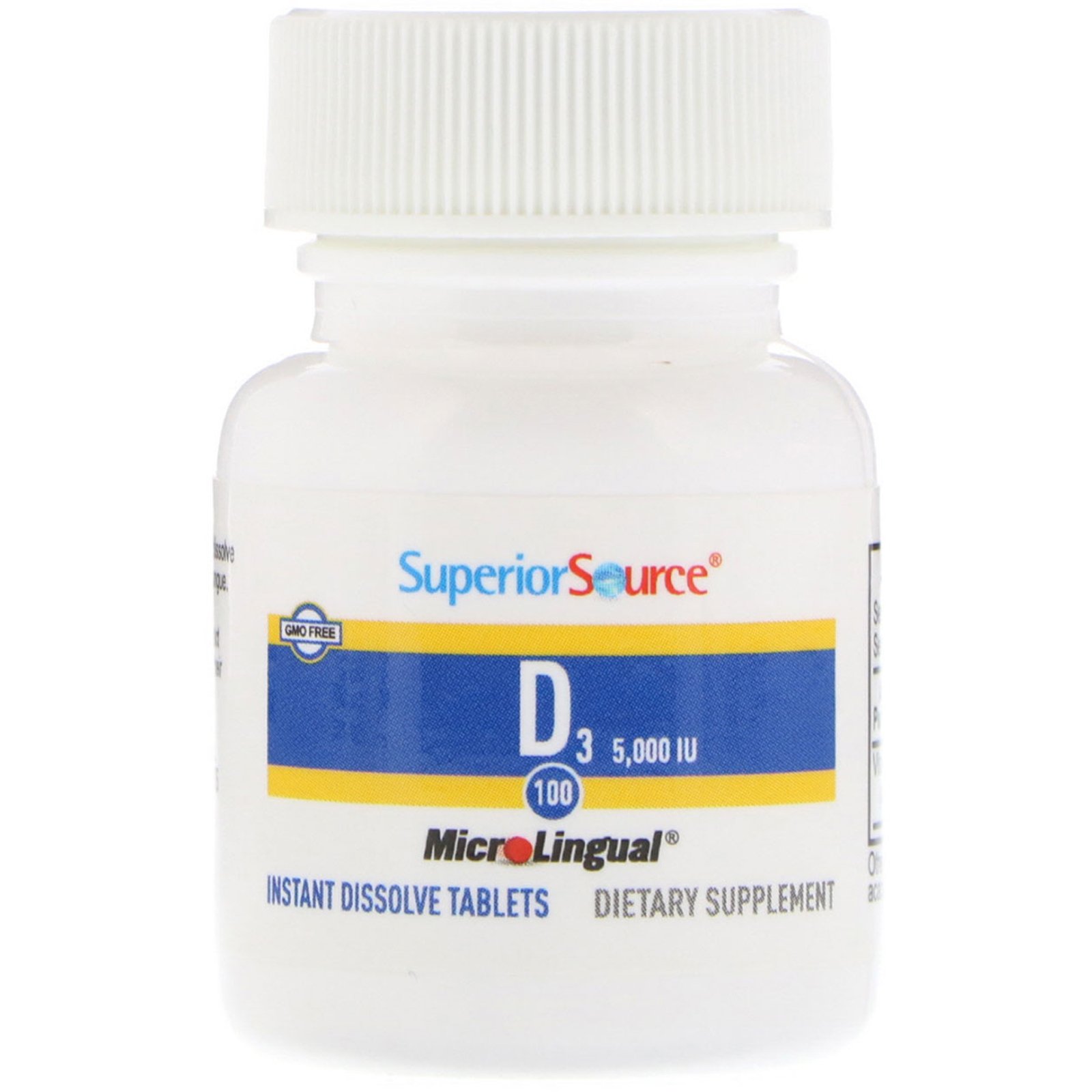 Superior Source, Extra Strength Vitamin D3, 5.000 UI, 100 Comprimidos de Dissolução Instantânea MicroLingual - Imagem 3