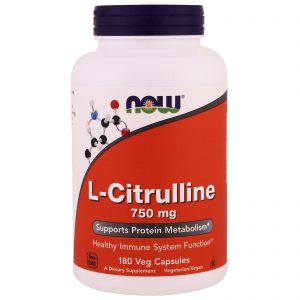 Now Foods, L-Citrulina, 750 mg, 180 Cápsulas Vegetais