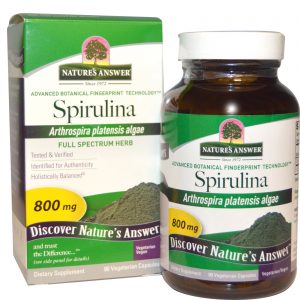 Nature's Answer, Spirulina, 800 mg, 90 Cápsulas Vegetais