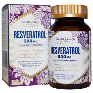 ReserveAge Nutrition, Resveratrol, 500 mg, 60 Cápsulas Vegetarianas