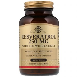 Solgar, Resveratrol, 250 mg, 60 Cápsulas Gelatinosas