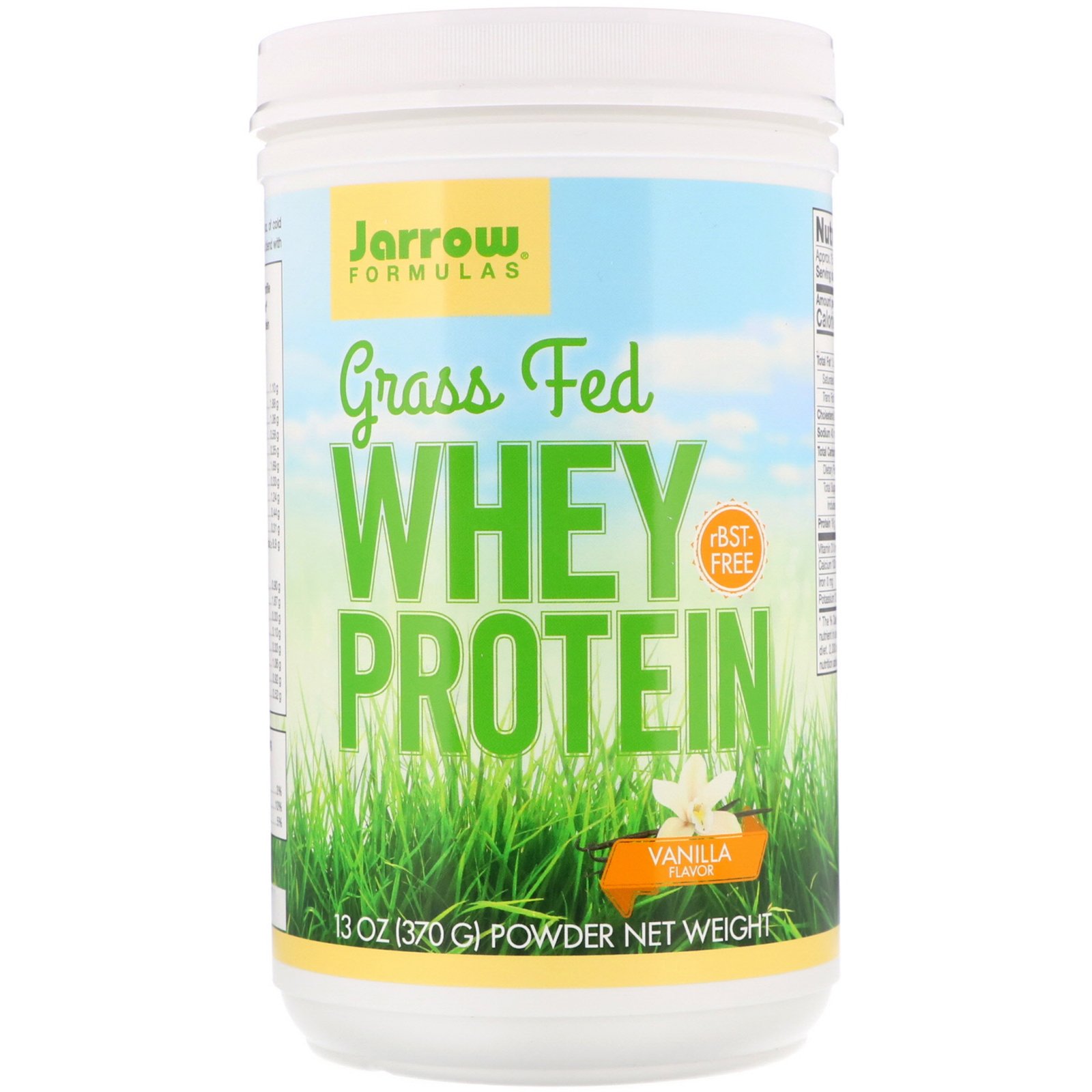 Jarrow Formulas, Whey Protein de Gado Alimentado com Grama, Sabor Baunilha, 370 g (13 oz)