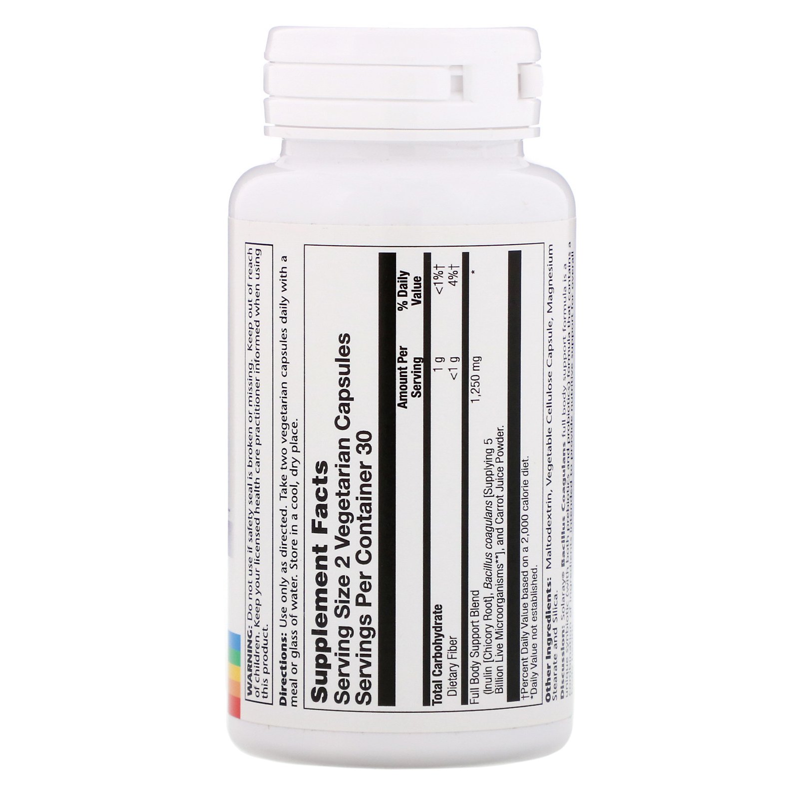Solaray, Bacillus Coagulans, 5 Billion, 60 Vegetarian Capsules - Imagem 2