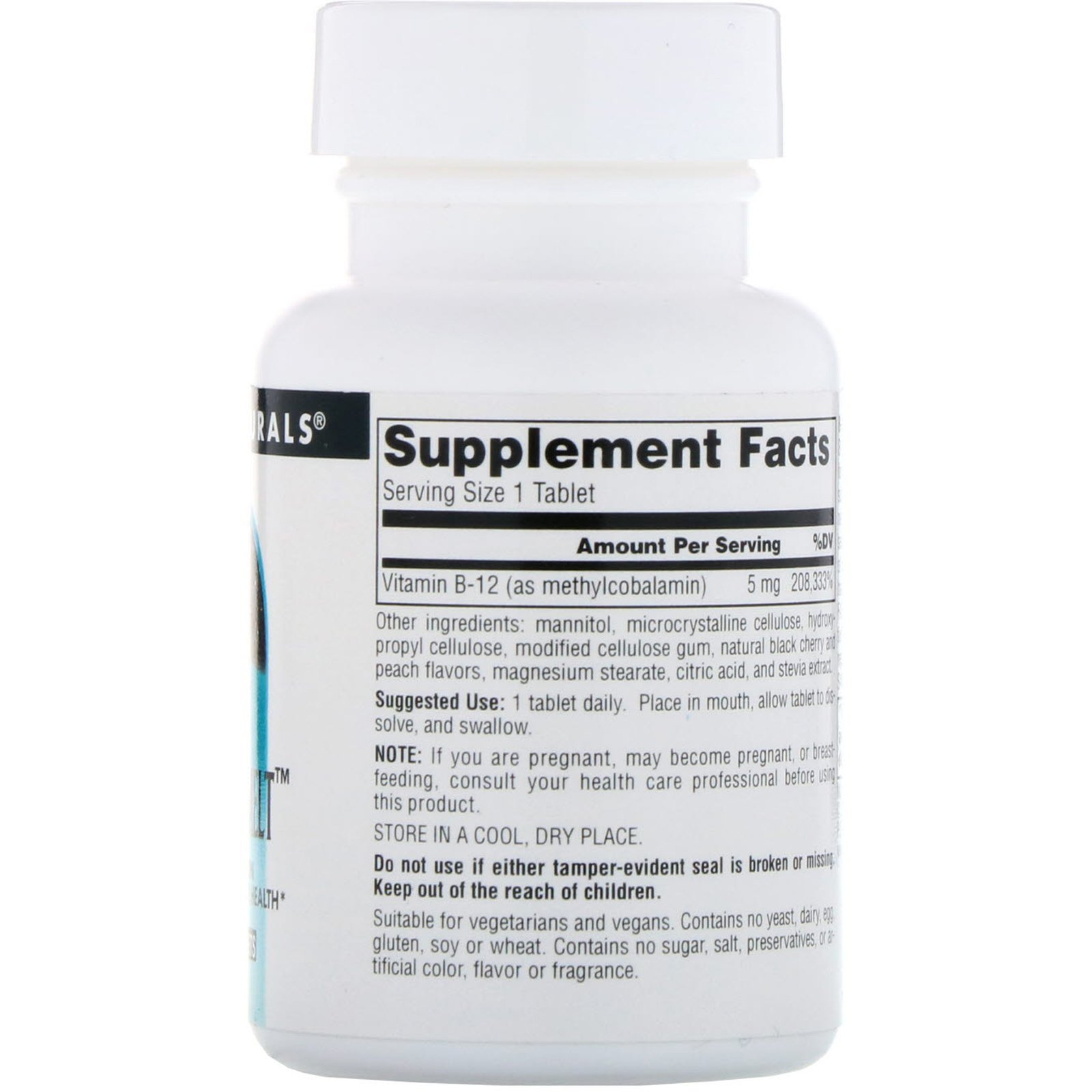 Source Naturals, B-12 Fast Melt, 5 mg, 60 Tablets - Imagem 2
