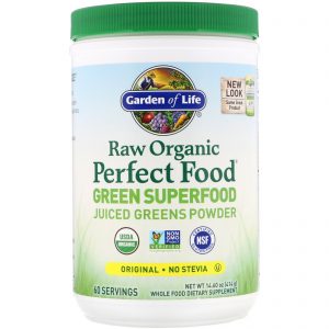 Garden of Life, Raw Perfect Organic Food, Superalimento Verde, Original, 419 g (14,8 oz)