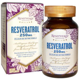 ReserveAge Nutrition, Resveratrol, 250 mg, 60 Cápsulas Vegetais