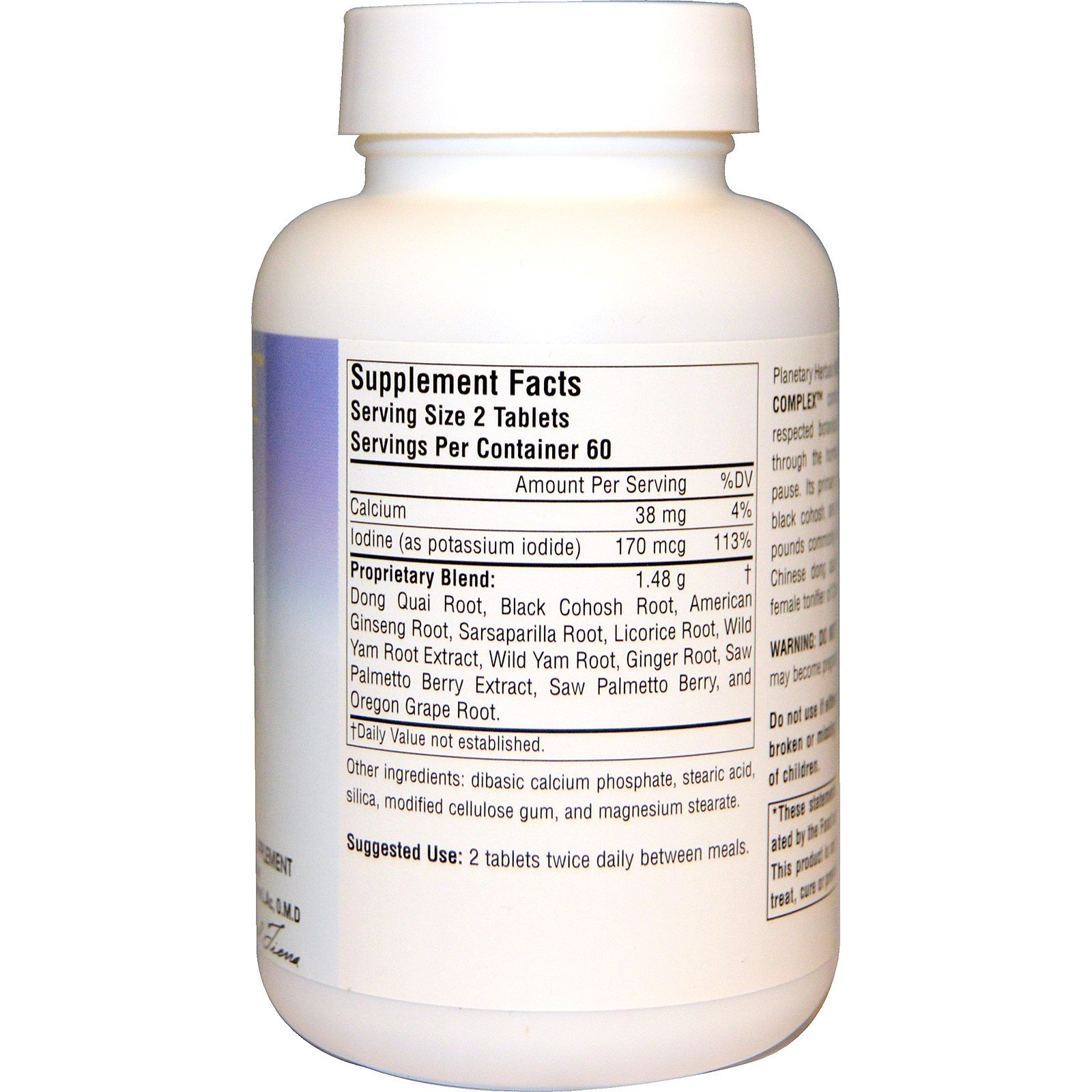 Planetary Herbals, Batata-doce selvagem - Complexo de erva-de-são-cristovão, 740 mg, 120 tabletes - Imagem 2