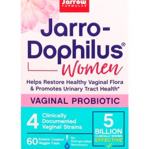 Jarrow Formulas, Jarro-Dophilus, Probiótico Vaginal, Mulheres, 5 Bilhões, 60 Cápsulas Vegetais Revestidas Entericamente