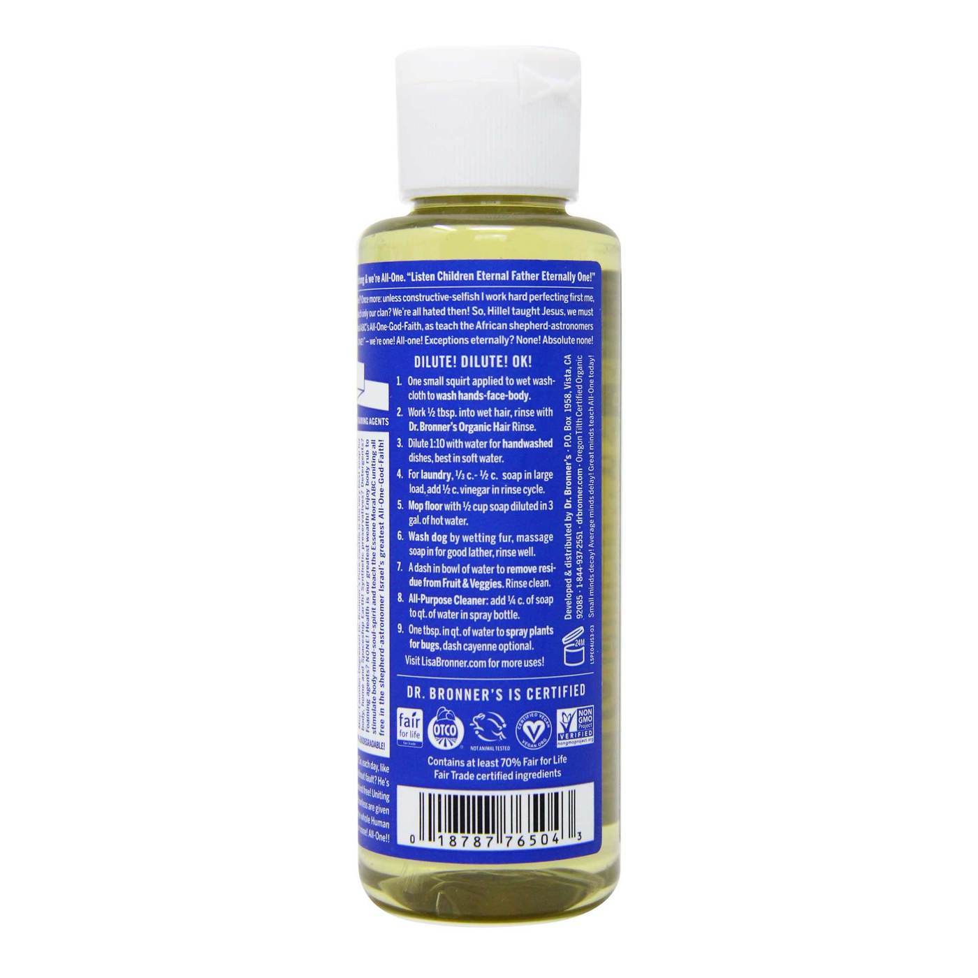 Dr Bronner Hortelã-pimenta Oil Pure Castela Soap Hortelã-pimenta 4 fl oz - Imagem 4