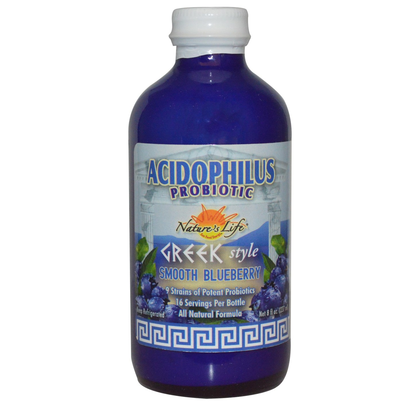 Nature's Life Estilo grego acidophilus Blueberry 8 fl oz