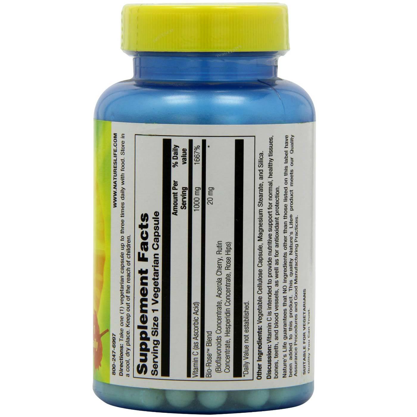 Nature's Life C 1000 mg 100 Cápsulas Vegetarianas - Imagem 2