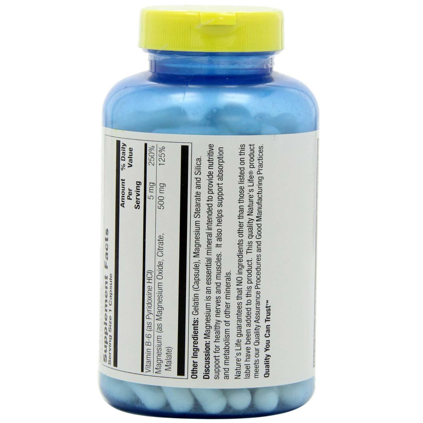 Nature's Life, Magnésio 500 mg - 180 Cápsulas - Imagem 3
