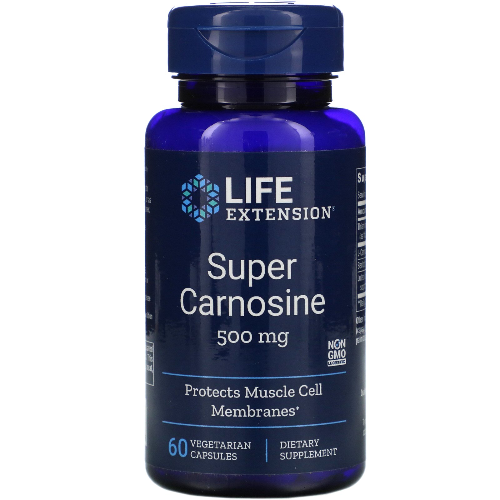 Life Extension, Super Carnosina, 500 mg, 60 Cápsulas Vegetais