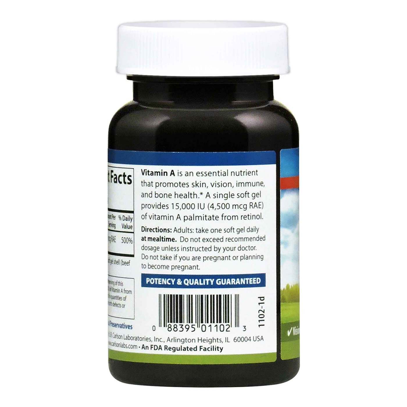 Carlson Labs, Palmitato de Vitamina A 15.000 UI - 240 Cápsulas - Imagem 3