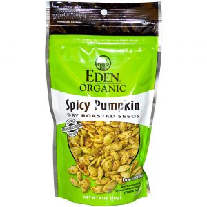 Eden Foods, Sementes de Abóbora Picante Orgânica - 113 g