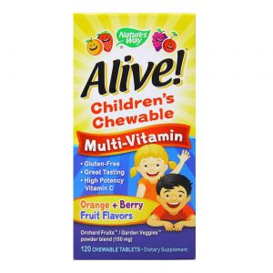 Nature's Way, Multivitamínico Infantil Alive! - 120 Comprimidos Mastigáveis