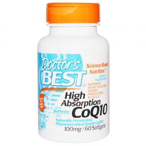 Doctor's Best, CoQ10 Alta Absorção 100mg - 60 Cápsulas em Gel