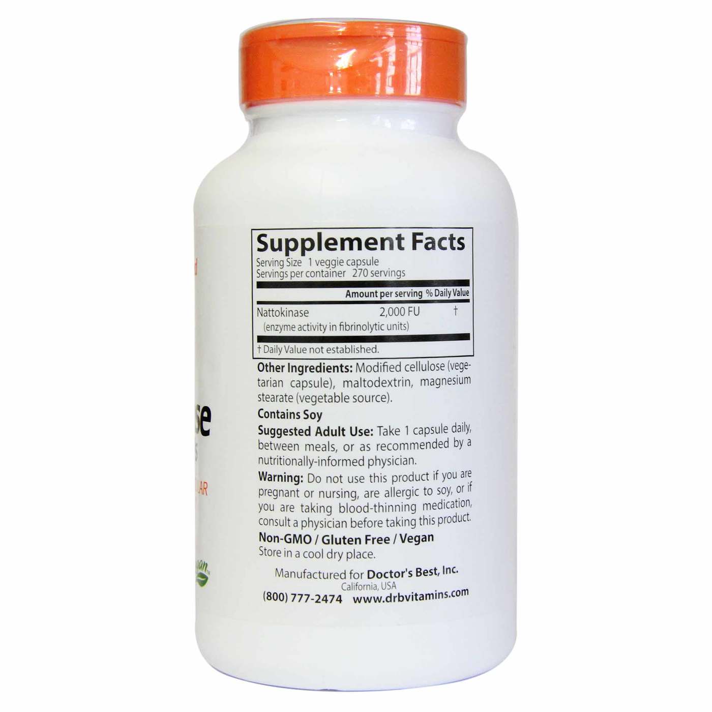Nattokinase - Doctor's Best - 270 Cápsulas Vegetarianas - Imagem 3