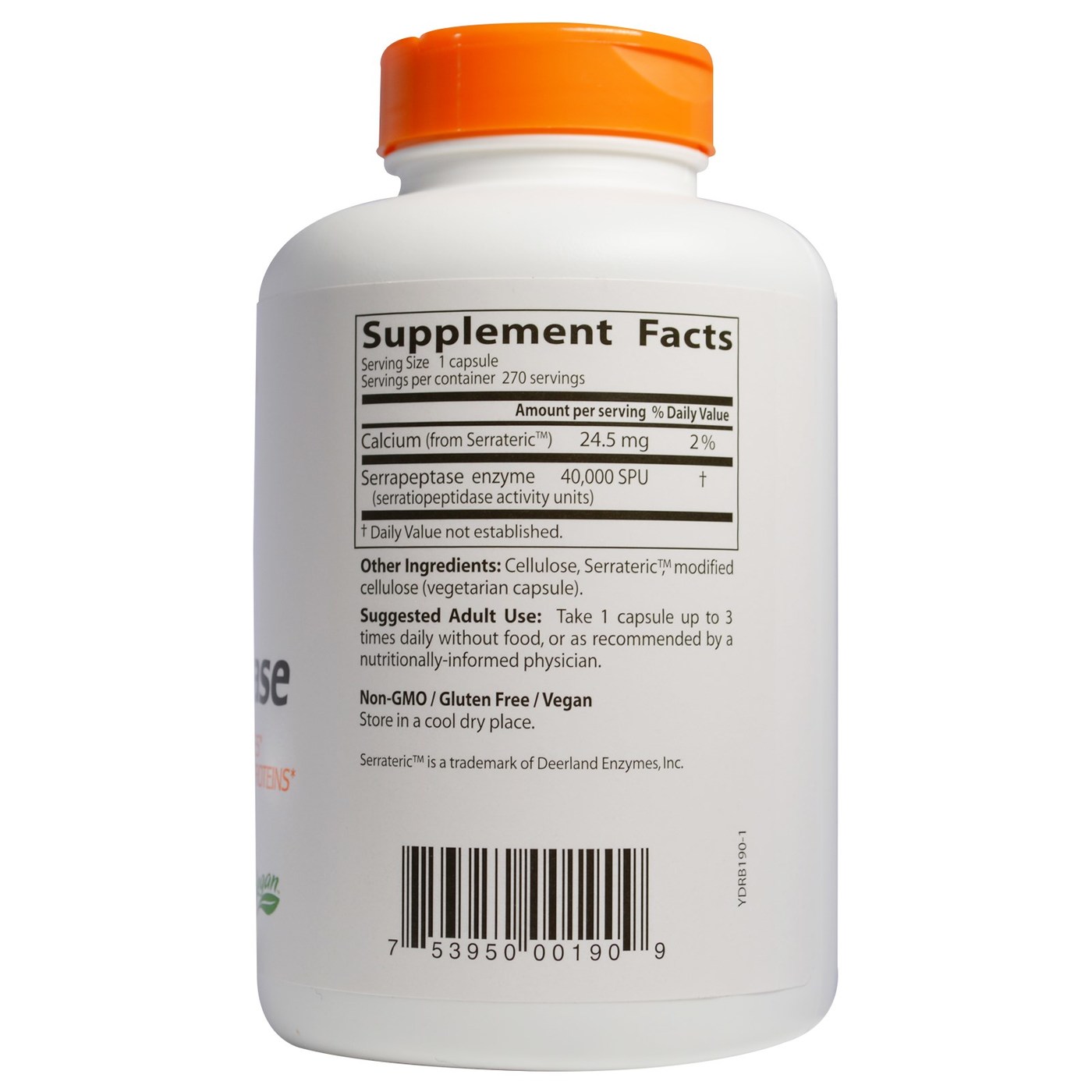 Doctor's Best, Serrapeptase - 270 Cápsulas - Imagem 2