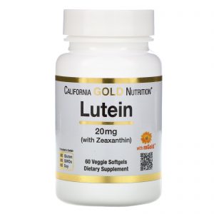 California Gold Nutrition, Luteína com Zeaxantina, 20 mg, 60 Cápsulas Gelatinosas Vegetais