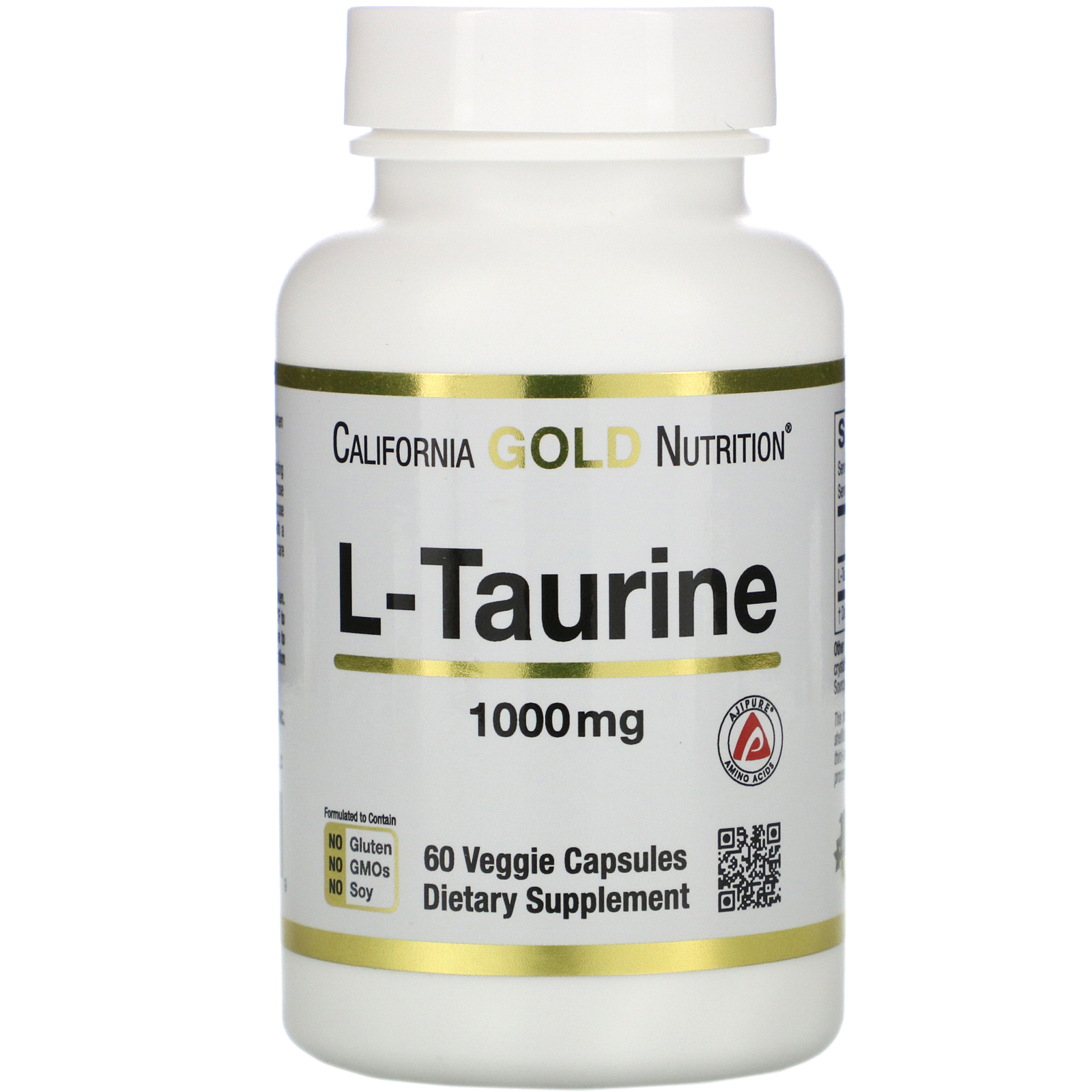 California Gold Nutrition, L-Taurine, 1,000 mg, 60 Veggie Capsules