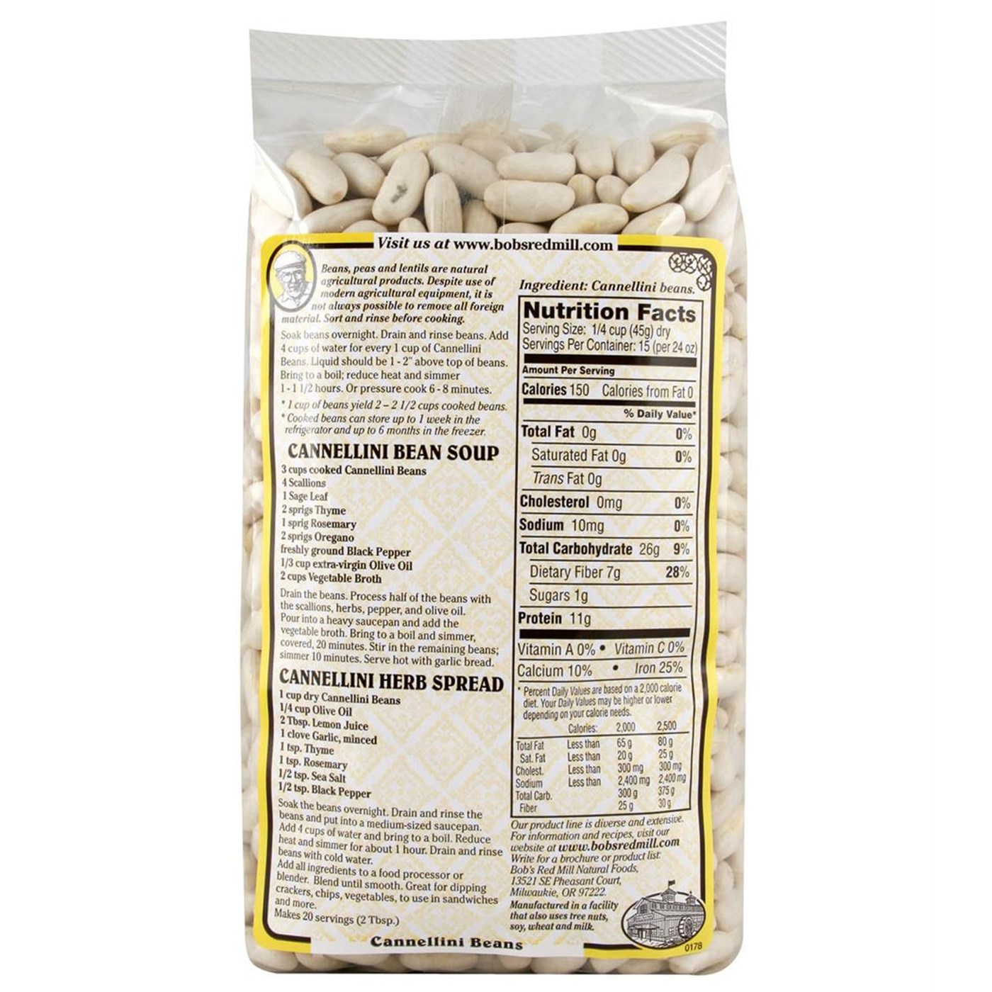 Bobs Red Mill Feijão cannellini (4 blocos) de 4 - 24 onças Bags - Imagem 2
