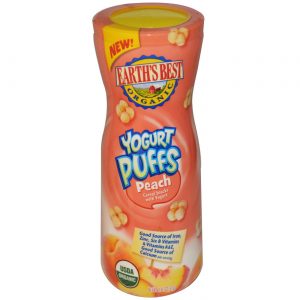 Earth's Best, Iogurte Puffs de Pêssego - 51g