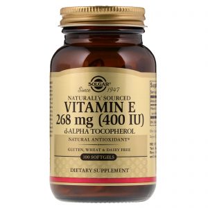 Solgar, Vitamina E de Origem Natural, 268 mg (400 UI), 100 Cápsulas Softgel