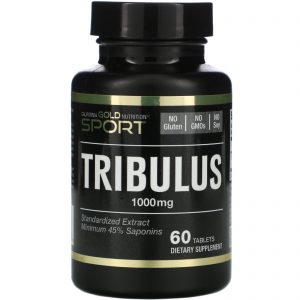 California Gold Nutrition, Tribulus, Extrato Padronizado, Mínimo de 45% de Saponinas, 1.000 mg, 60 Comprimidos