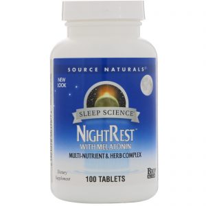 Source Naturals, NightRest com Melatonina, 100 Comprimidos