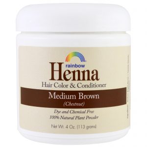 Rainbow Research, Henna, Cor e Condicionador de Cabelo, Marrom Médio (Castanho), 113 g (4 oz)