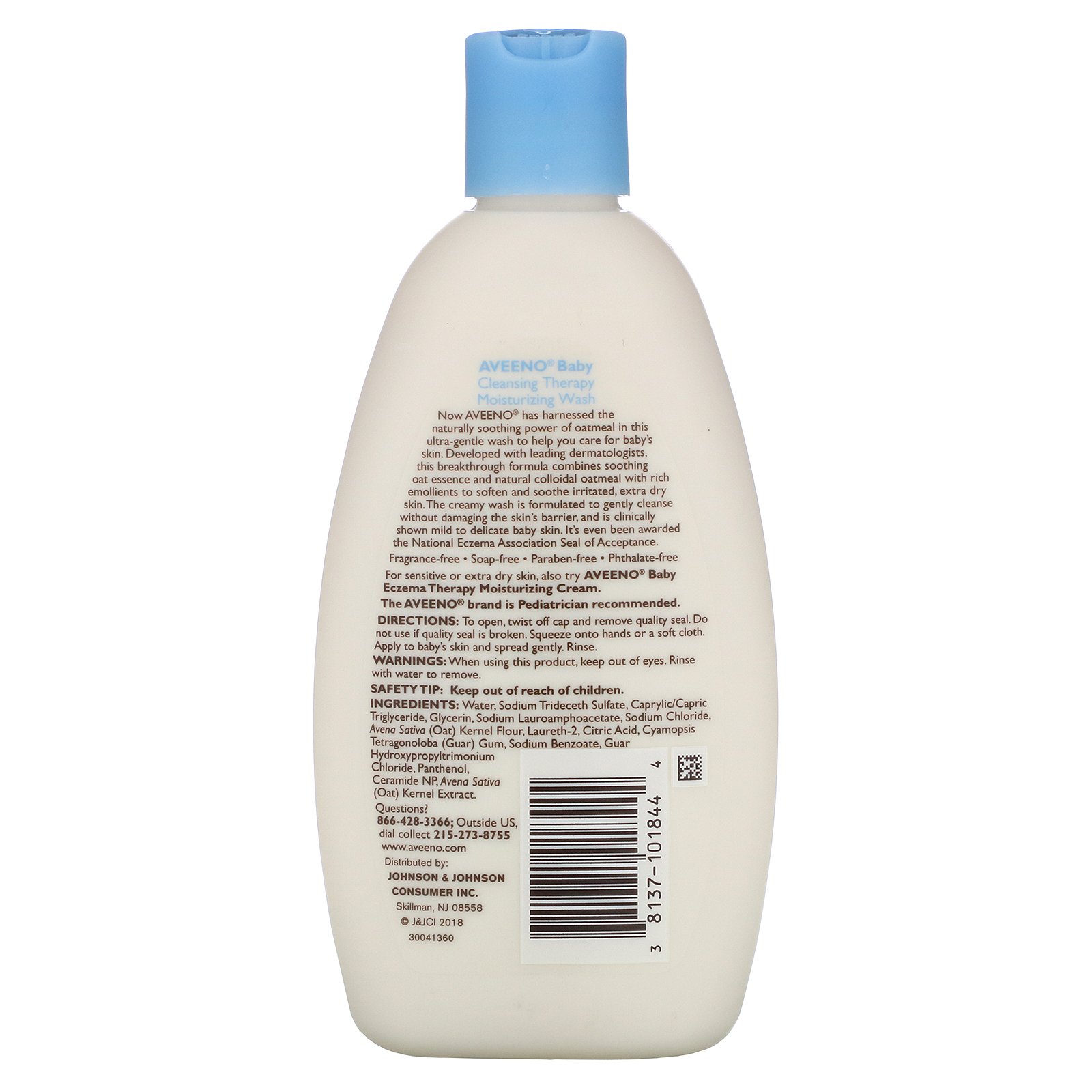 Aveeno, Hidradante de Limpeza Terapêutica para Bebês, Sem Cheiro, 8 fl oz (236 ml) - Imagem 2