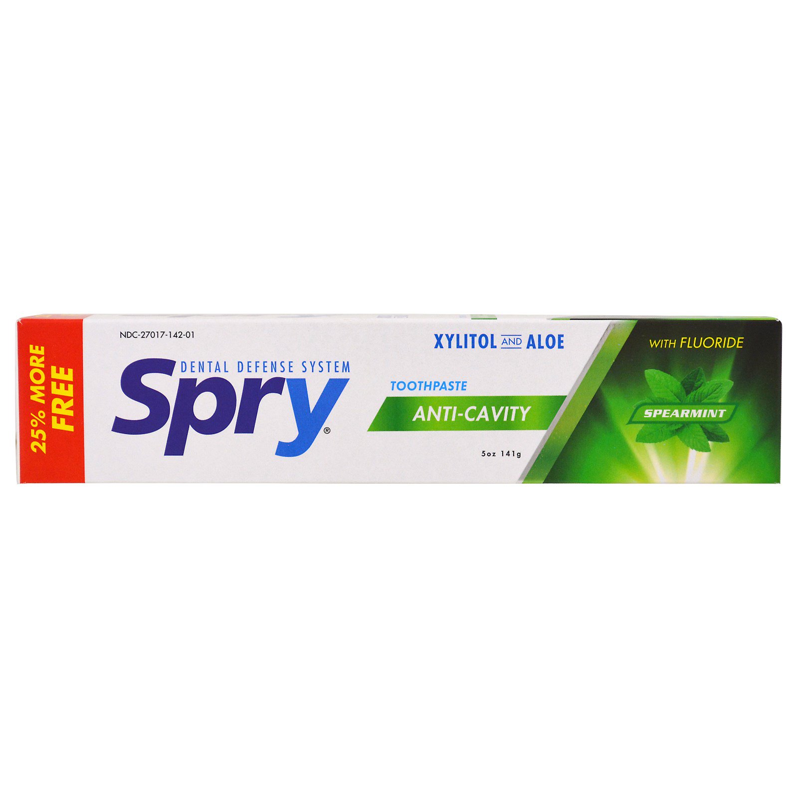 Xlear, Creme Dental Spry, Anticáries com Flúor, Menta, 5 oz (141 g)