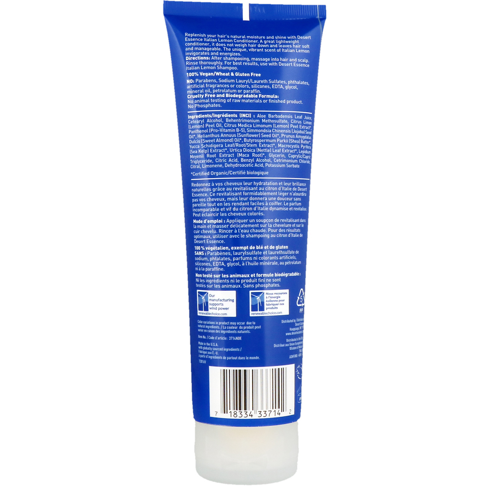 Desert Essence, Condicionador, Limão Italiano, 237 ml - Imagem 2
