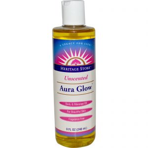 Heritage Store, Óleo de Massagem Corporal, Brilho da Aura, sem perfume, 8 fl oz (240 ml)
