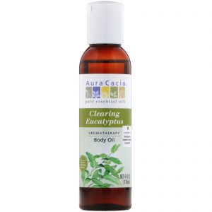 Aura Cacia, Óleo Corporal de Aromaterapia, Eucalipto da Clareira, 4 fl oz (118 ml)