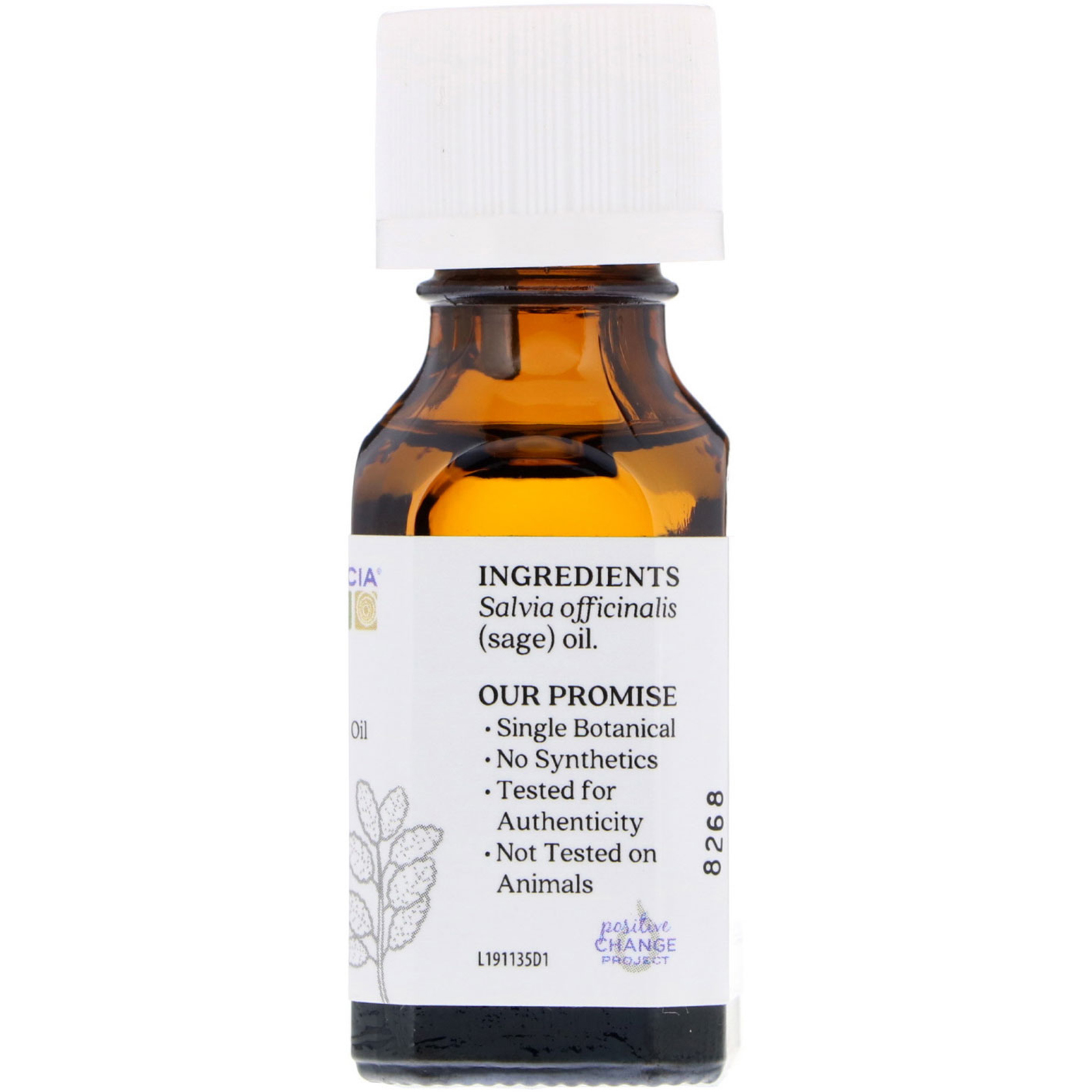 Aura Cacia, Pure Essential Oil, Sage, .5 fl oz (15 ml) - Imagem 2