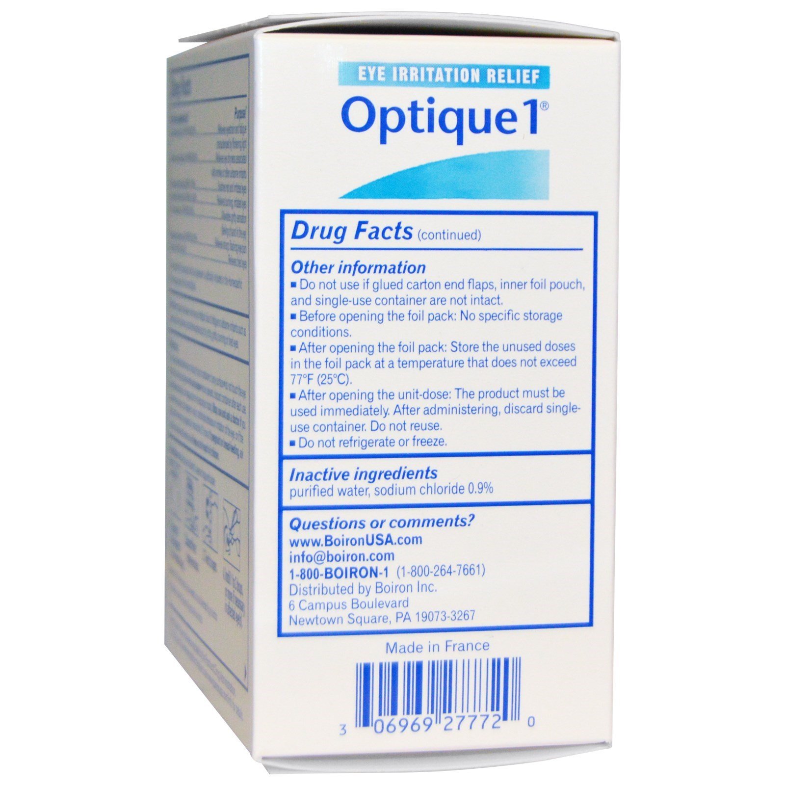 Boiron, Optique 1, Alívio da Irritação Ocular, 30 Doses, 0,013 fl oz Cada - Imagem 3