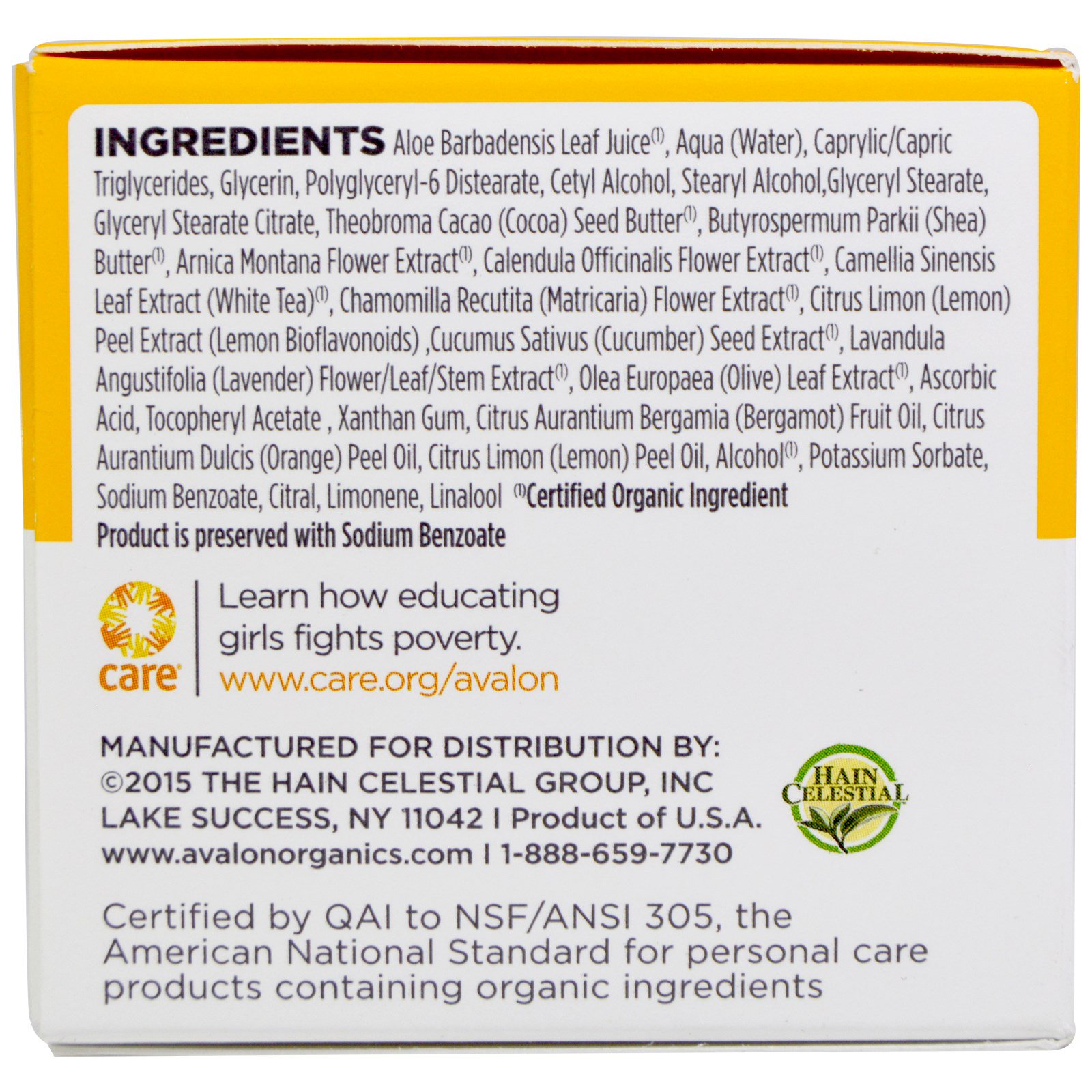 Avalon Organics, Proteção Intensa com Vitamina C, Hidratação Sem Óleo, 2 oz. (57 g) - Imagem 2