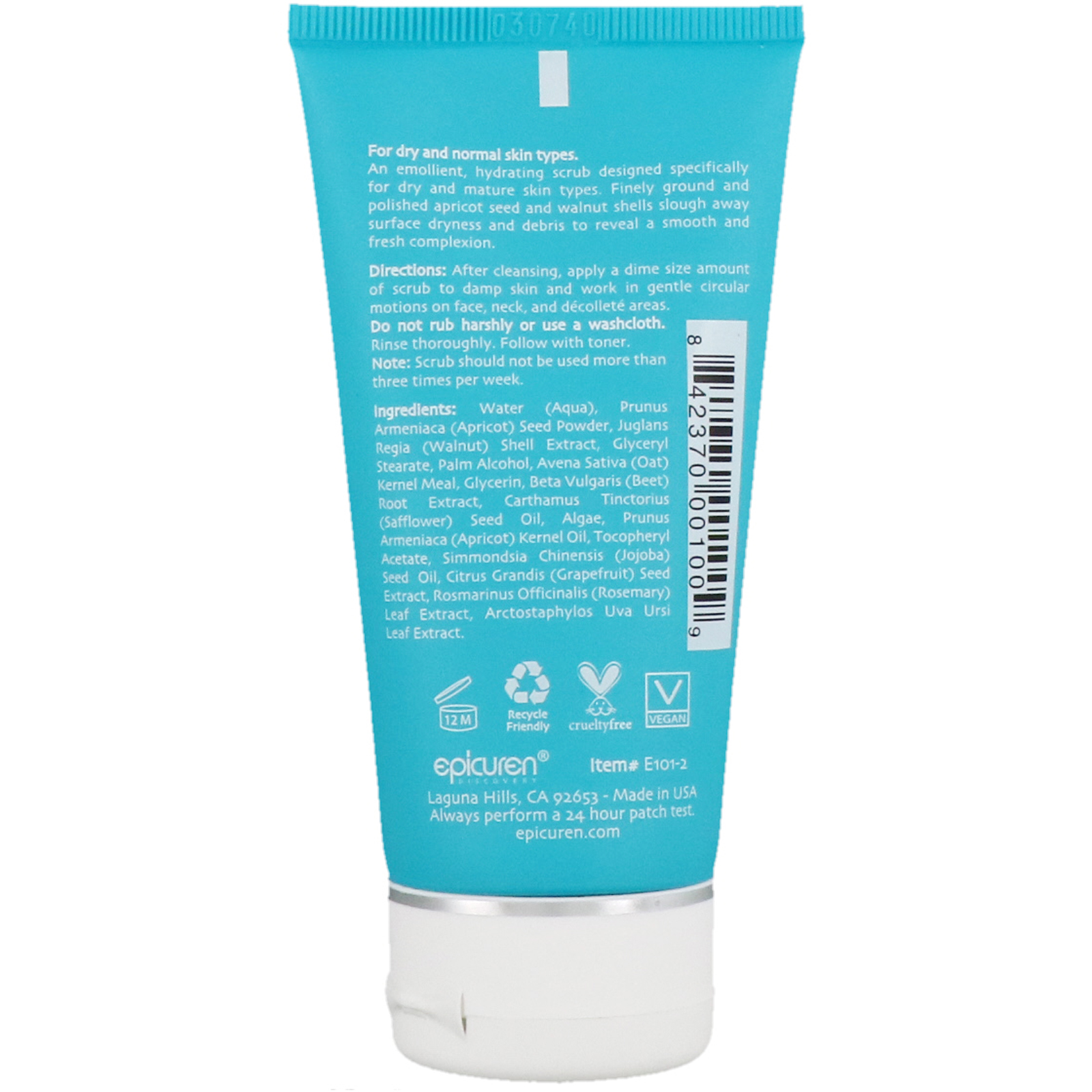 Epicuren Discovery, Apricot Facial Scrub, 2.5 fl oz (74 m) - Imagem 2