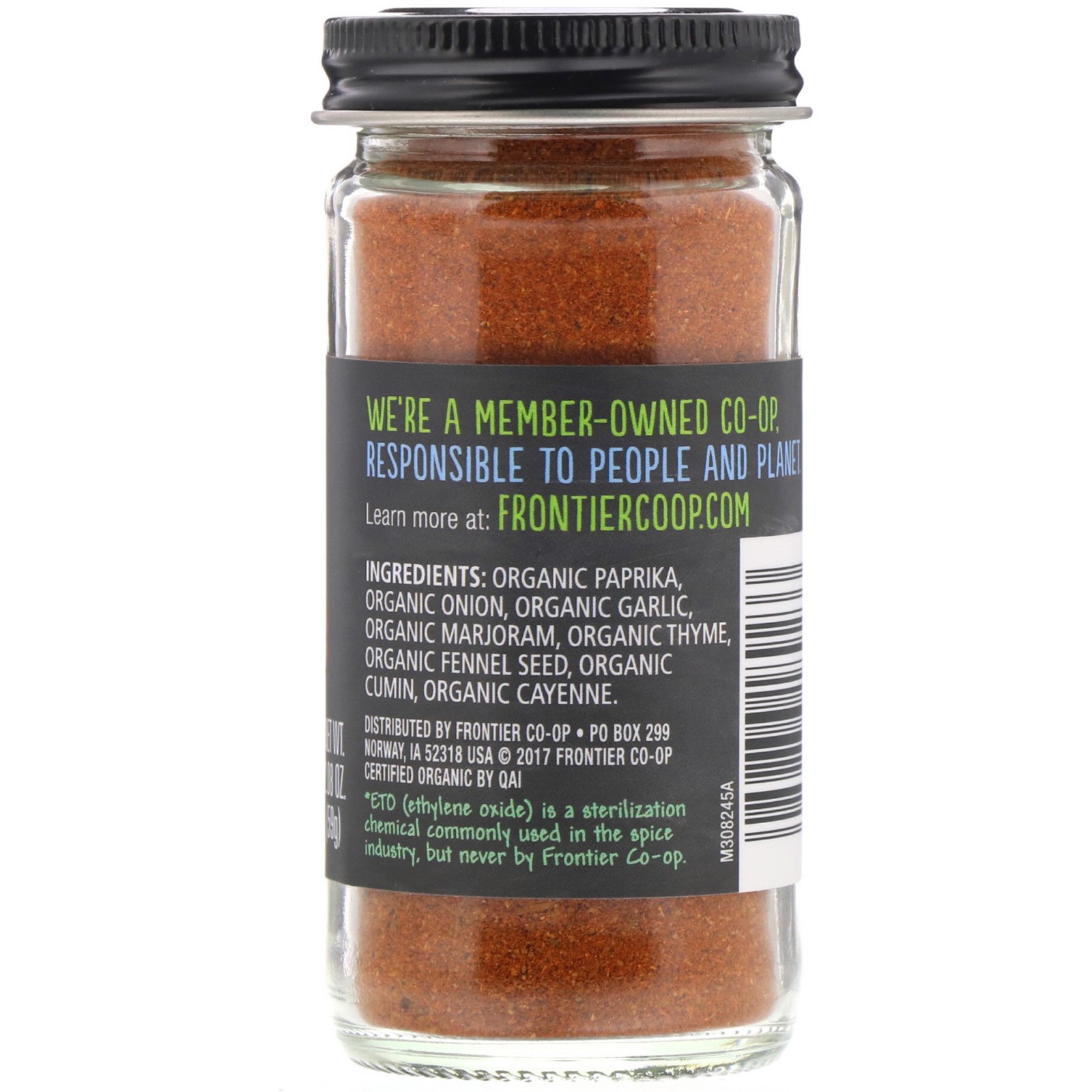 Frontier Natural Products, Tempero Cajun Orgânico, Sabor de Louisiana, 2.08 onças (59 g) - Imagem 2