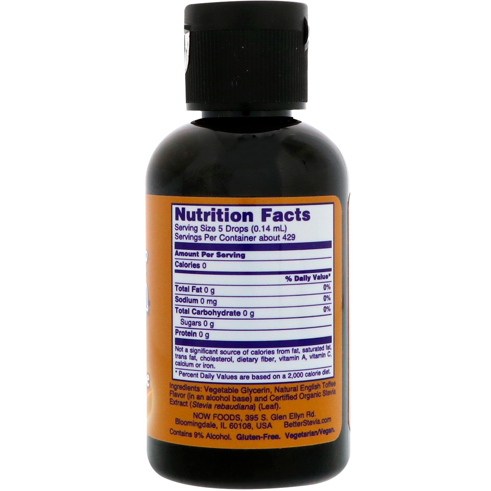 Now Foods, Better Stevia, Adoçante Líquido de Calorias Zero, Caramelo Inglês, 60 ml (2 fl oz) - Imagem 2