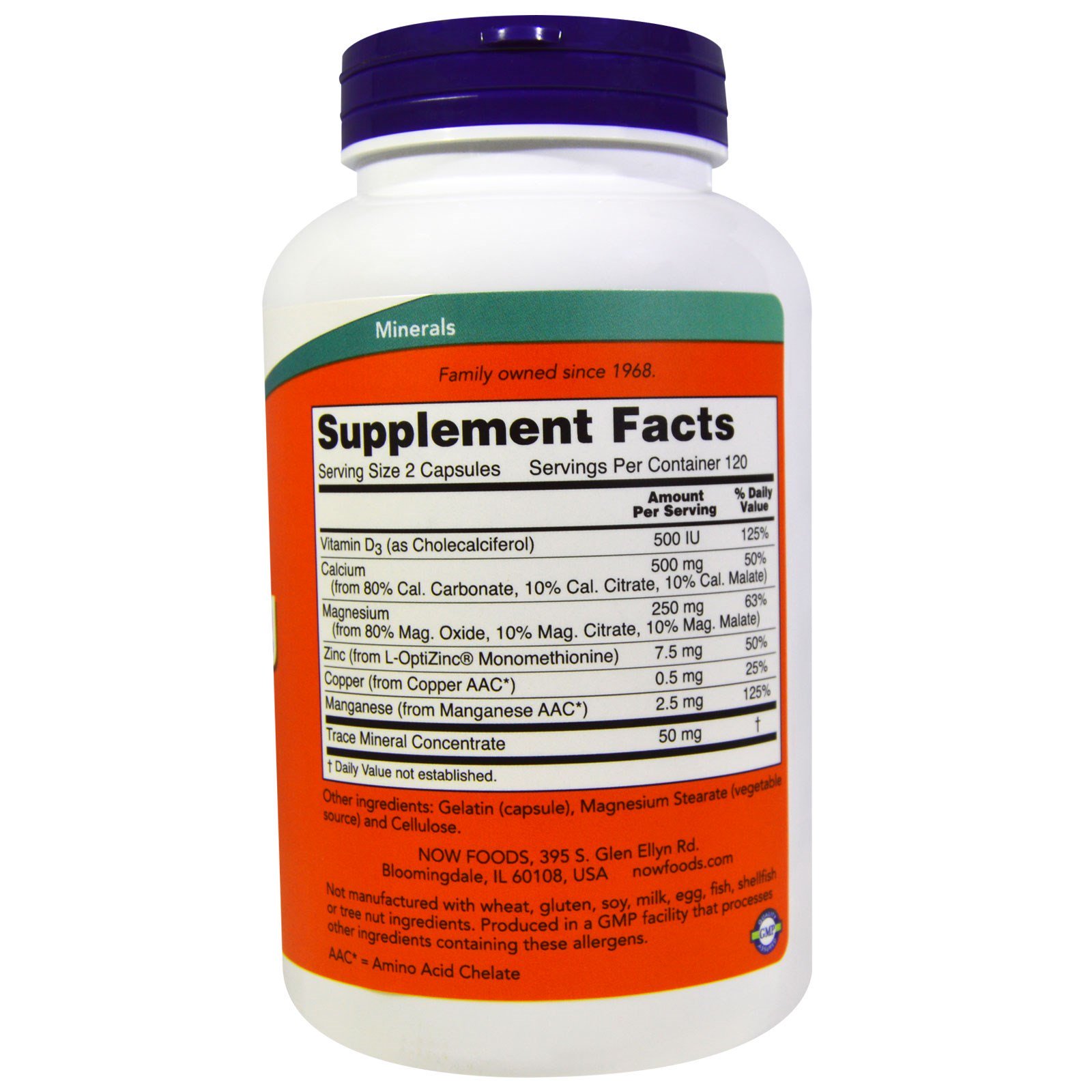 Now Foods, Cal-Mag Caps, 240 Cápsulas - Imagem 2