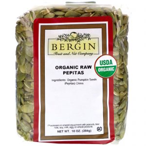 Bergin Fruit and Nut Company, Sementes de Abóbora Puras Orgânicas, 284 g (10 oz)
