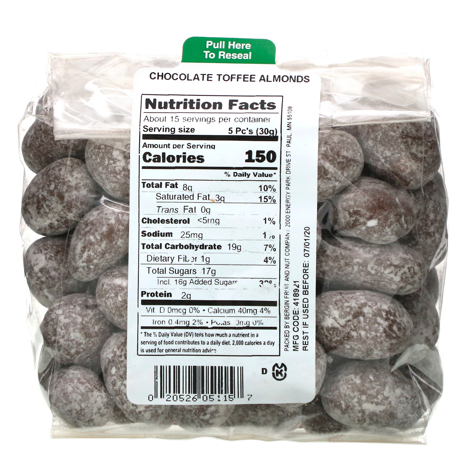 Bergin Fruit and Nut Company, Chocolate Toffee Almonds, 16 oz (454 g) - Imagem 2