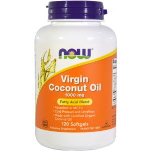 Now Foods, Óleo de Coco Virgem, 1000 mg, 120 Cápsulas Softgel