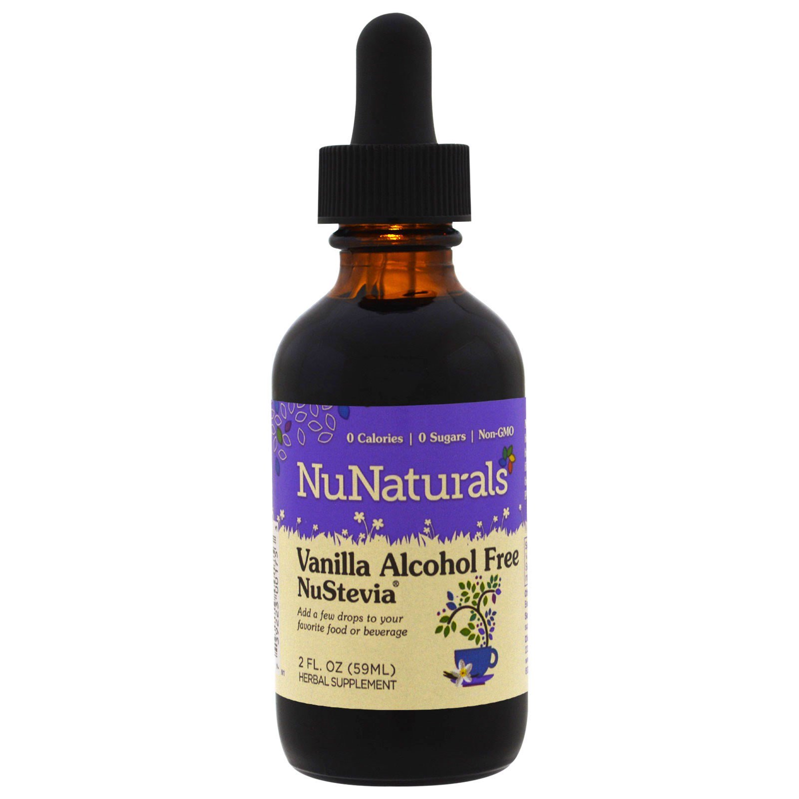 NuNaturals, Baunilha NuStevia, Líquido puro, Sem álcool, 59 ml