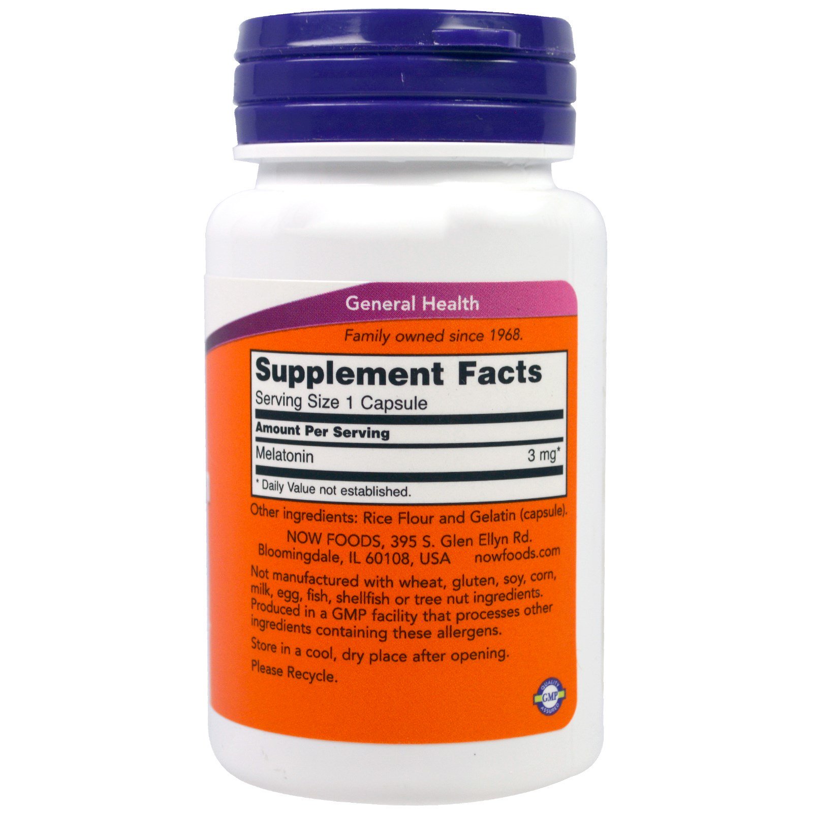 Now Foods Melatonina 3 mg, 60 Cápsulas - Sono Reparador e Saúde Circadiana - Imagem 2
