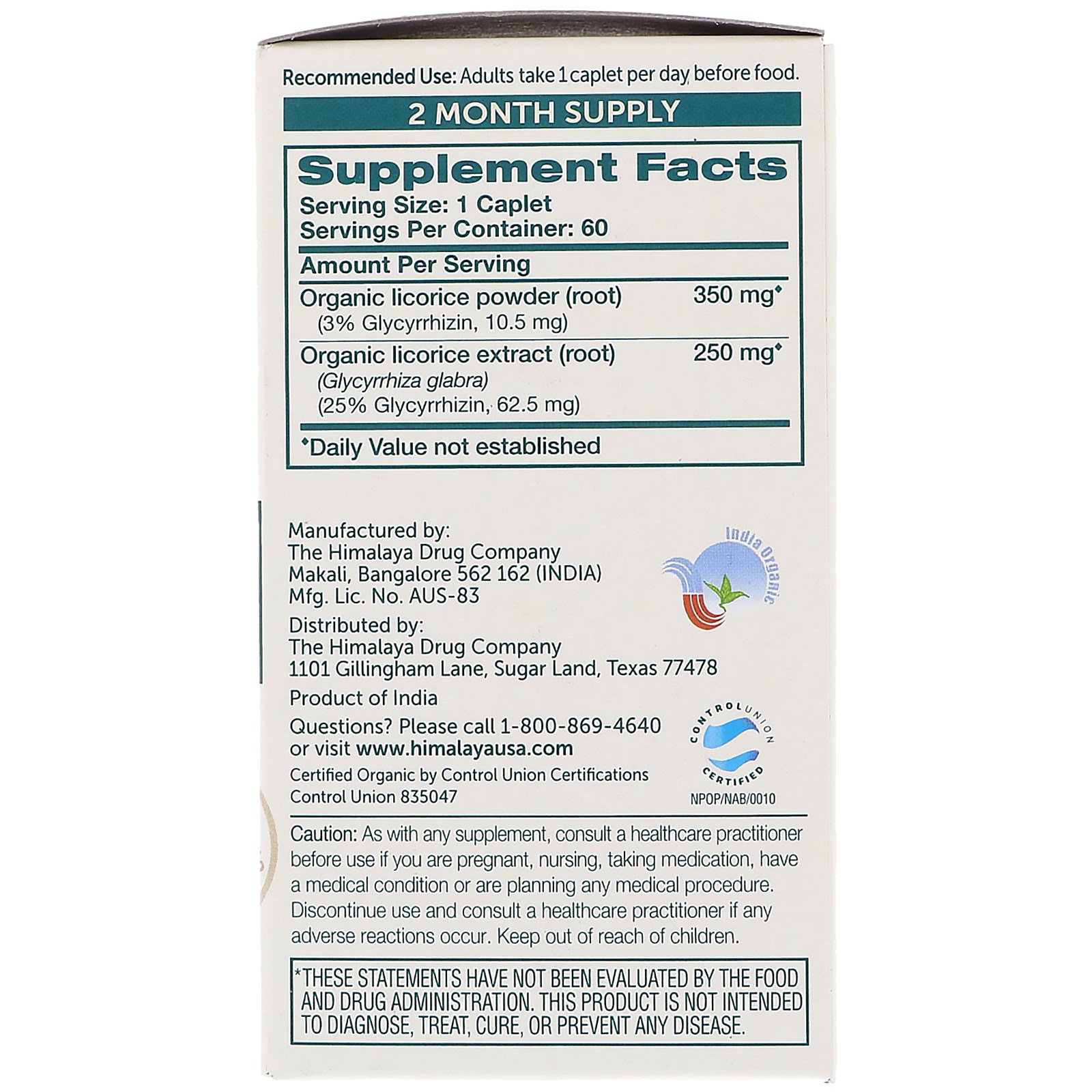 Himalaya, Alcaçuz, Auxílio Intestinal, 60 Cápsulas - Imagem 2