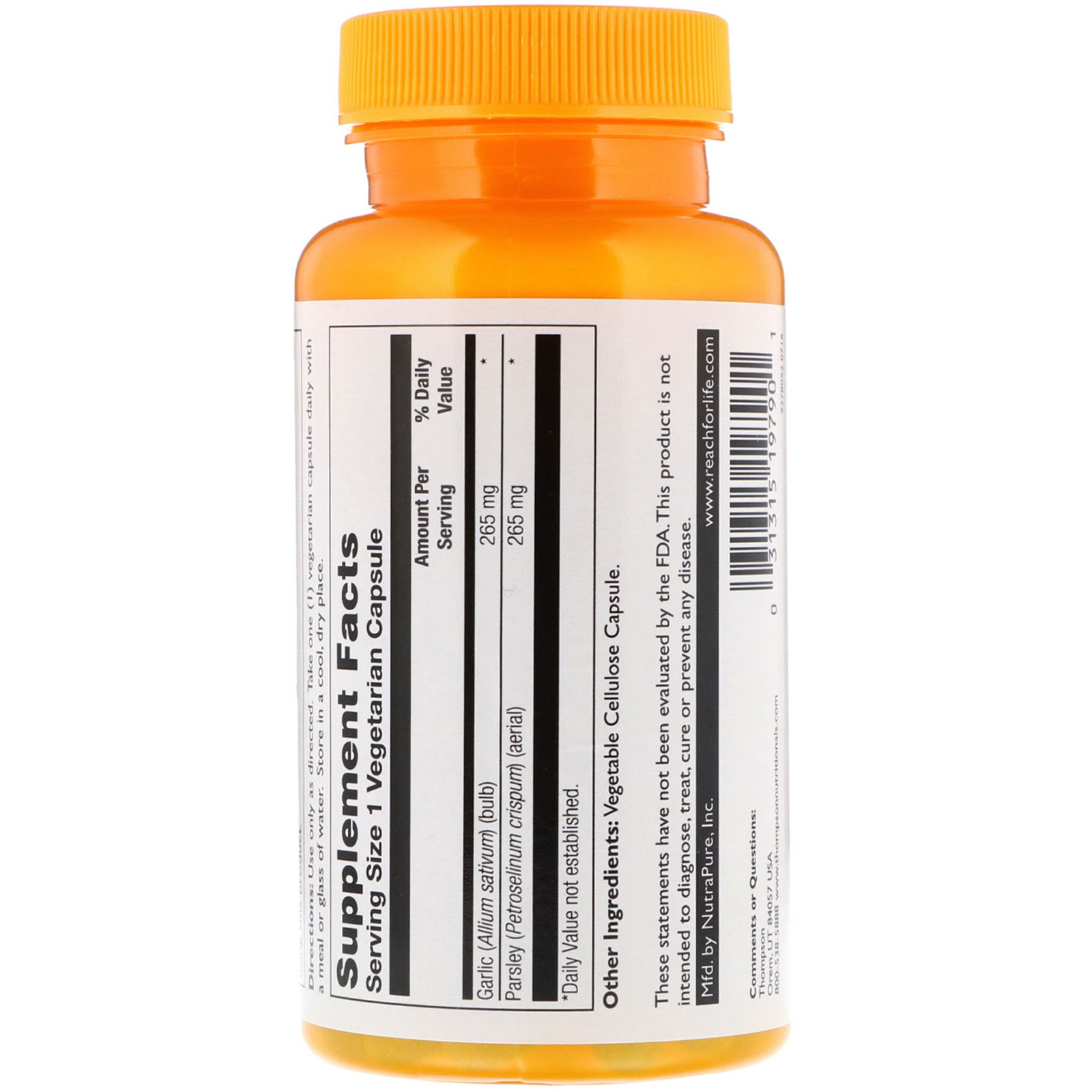 Thompson, Garlic & Parsley, 90 Vegetarian Capsules - Imagem 2